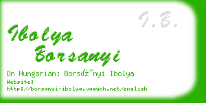 ibolya borsanyi business card